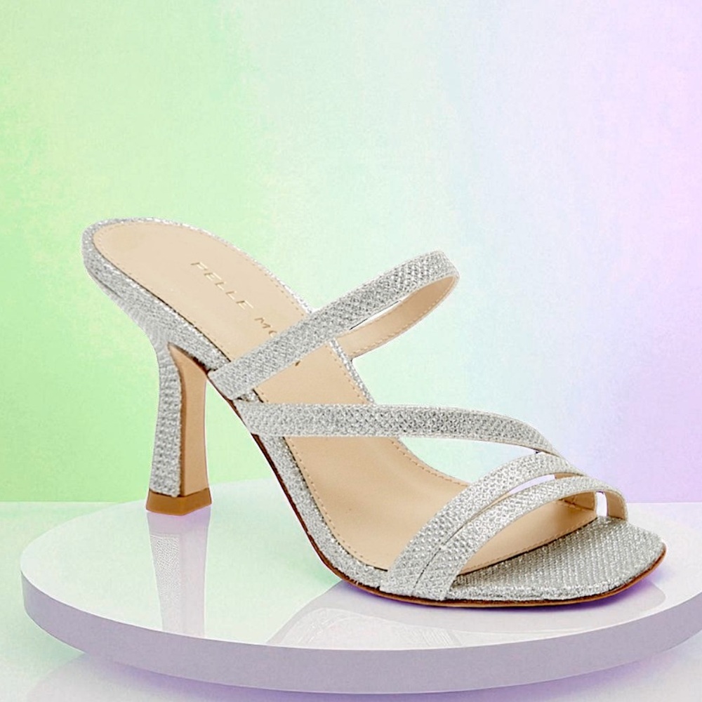 Pelle Moda Silver Strappy Heels NWT - Picture 3 of 15